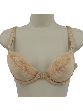 Jezebel Renee of Hollywood 36B Bra Style 488 Front Closure Beige Underwire VTG